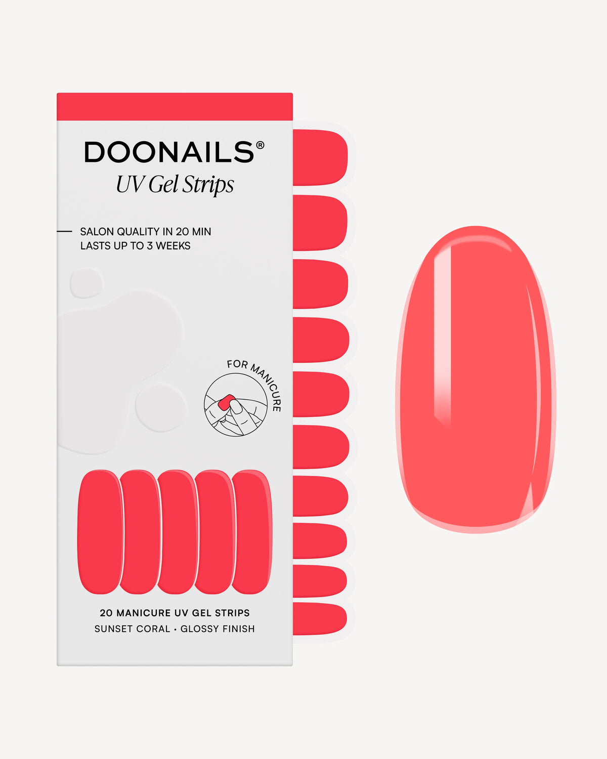 Sunset Coral Bandes en Gel UV