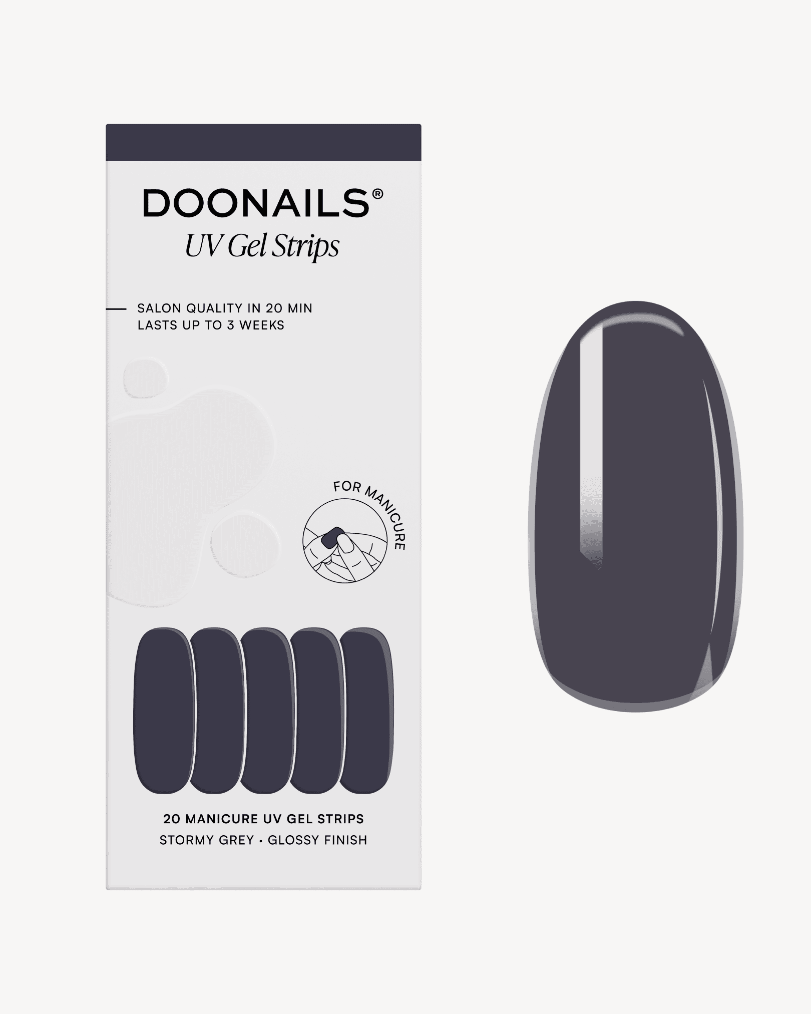 Stormy Grey Bandes en Gel - Doonails France