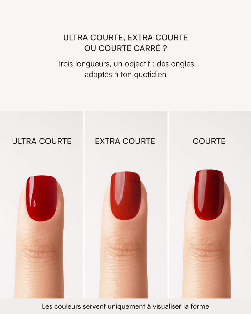 Ballerina Ultra Courte Carré Press On en Gel Souple