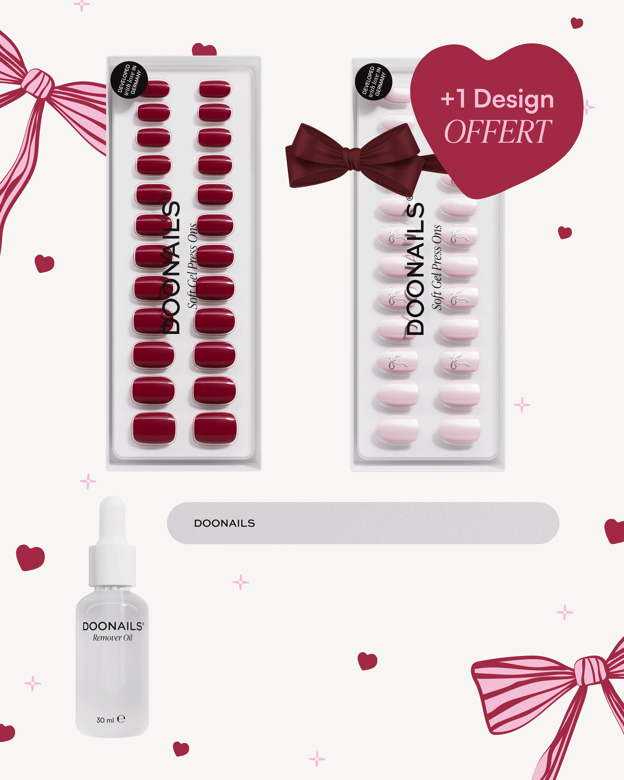Kit de démarrage de la Saint-Valentin – Press Ons en gel souple
