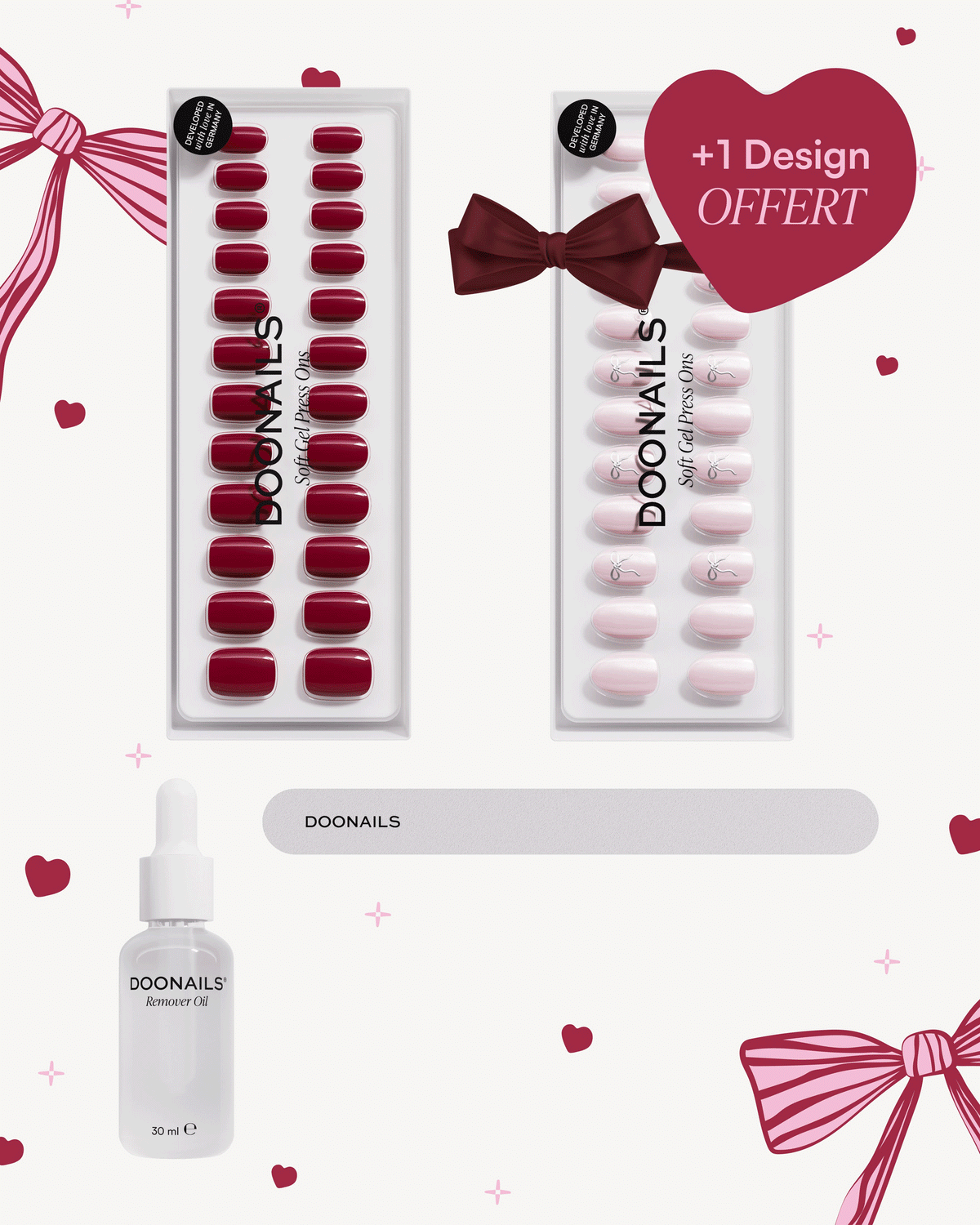 Kit de démarrage de la Saint-Valentin – Press Ons en gel soupleDoonails