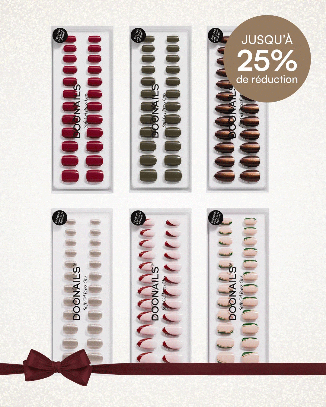 Paquet d'économies de couleurs - Press ons en gel soupleDoonails