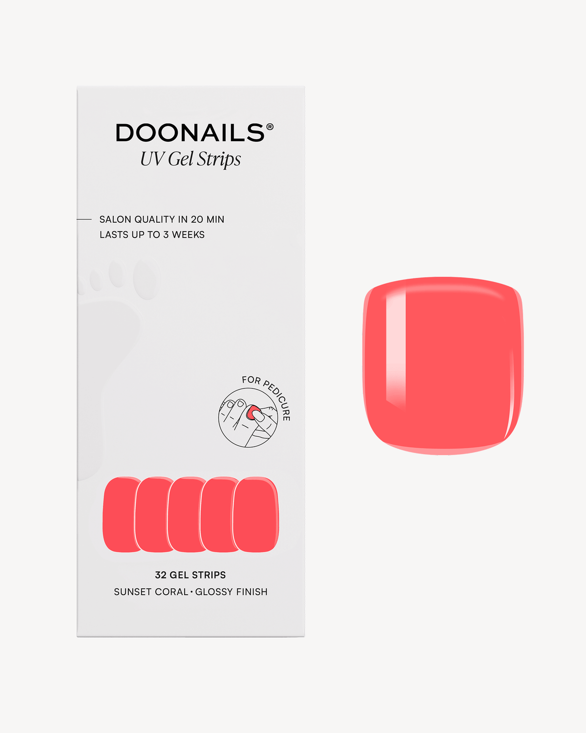 Sunset Coral Pédicure Bandes en Gel - Doonails France