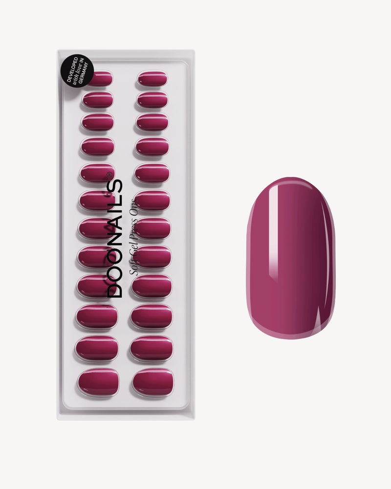 Press Ons en gel souple Bubblegum Moyenne Arrondie - Doonails France