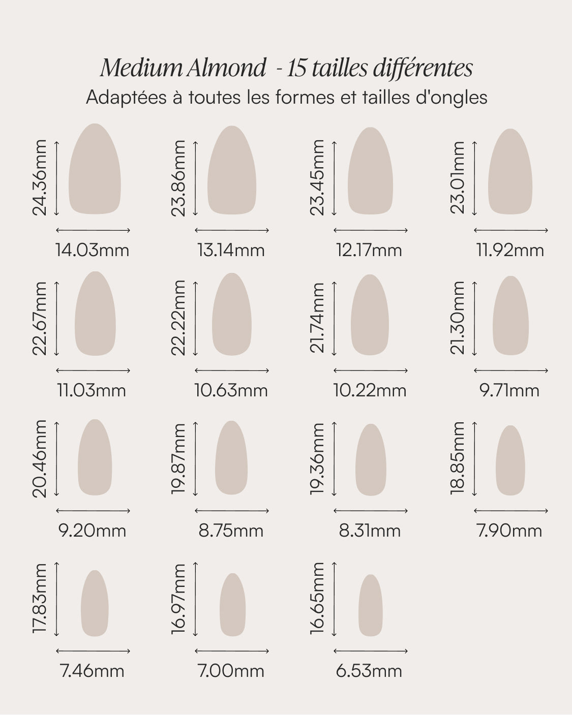 Press Ons en gel souple Love Paris Forme Moyenne Amande