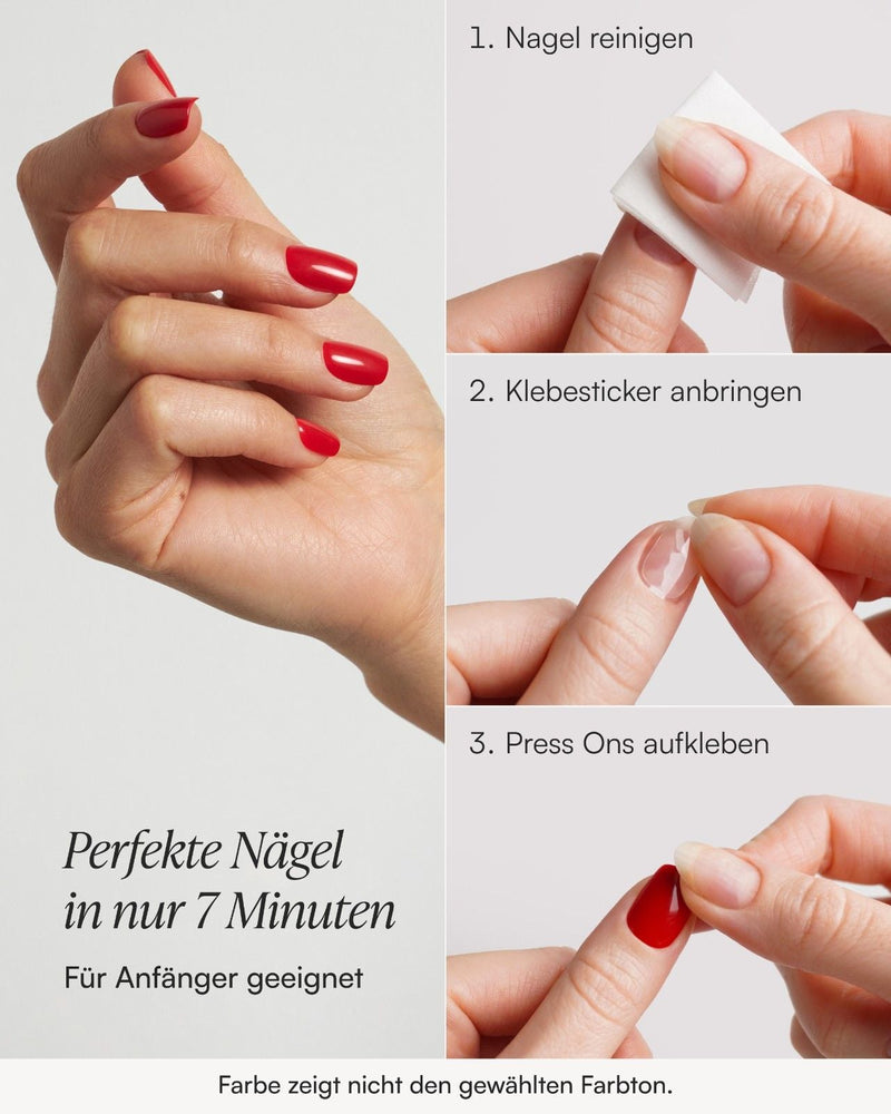 Ballerina Courte Arrondie Mani & Pedi Kit Press On en Gel Souple