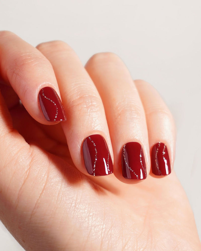 Bandes en Gel Red Glitter Swirl - Doonails France