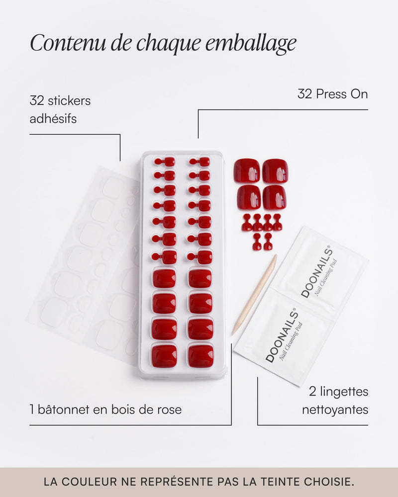 Ballerina Courte Arrondie Mani & Pedi Kit Press On en Gel Souple