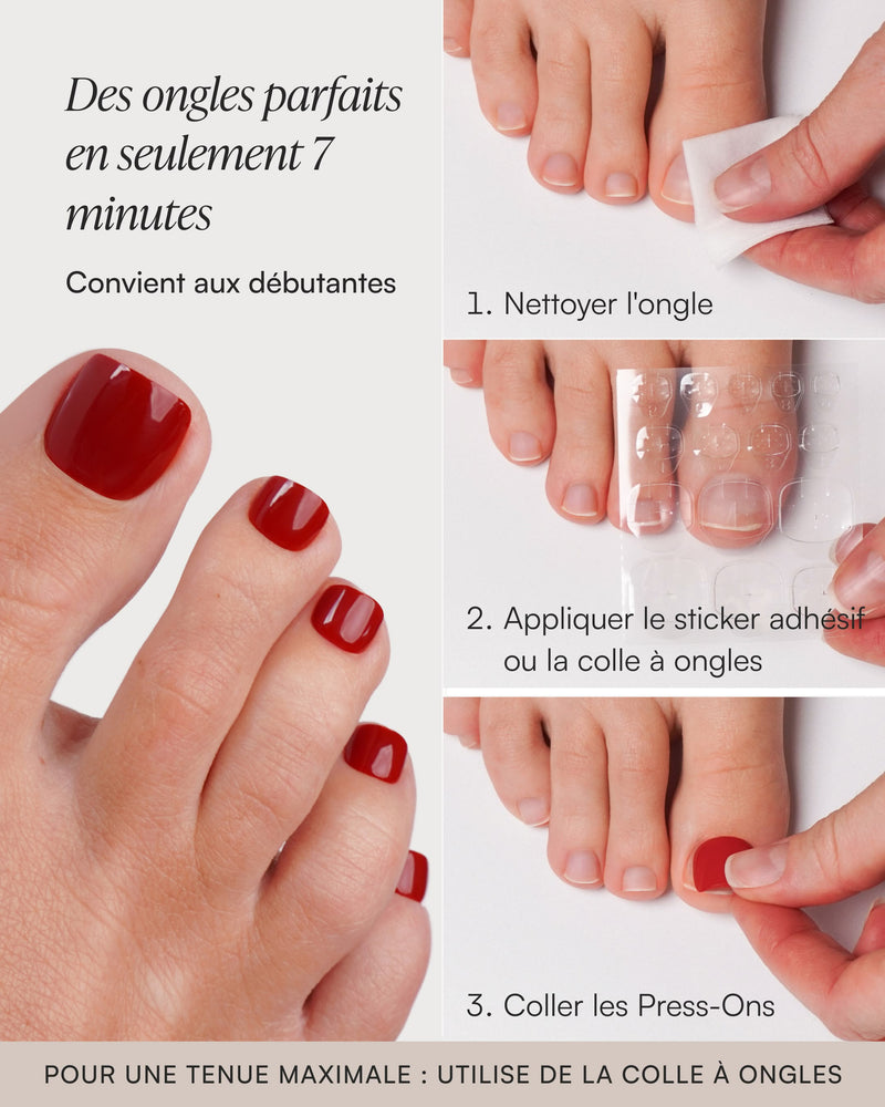 Ballerina Courte Arrondie Mani & Pedi Kit Press On en Gel Souple