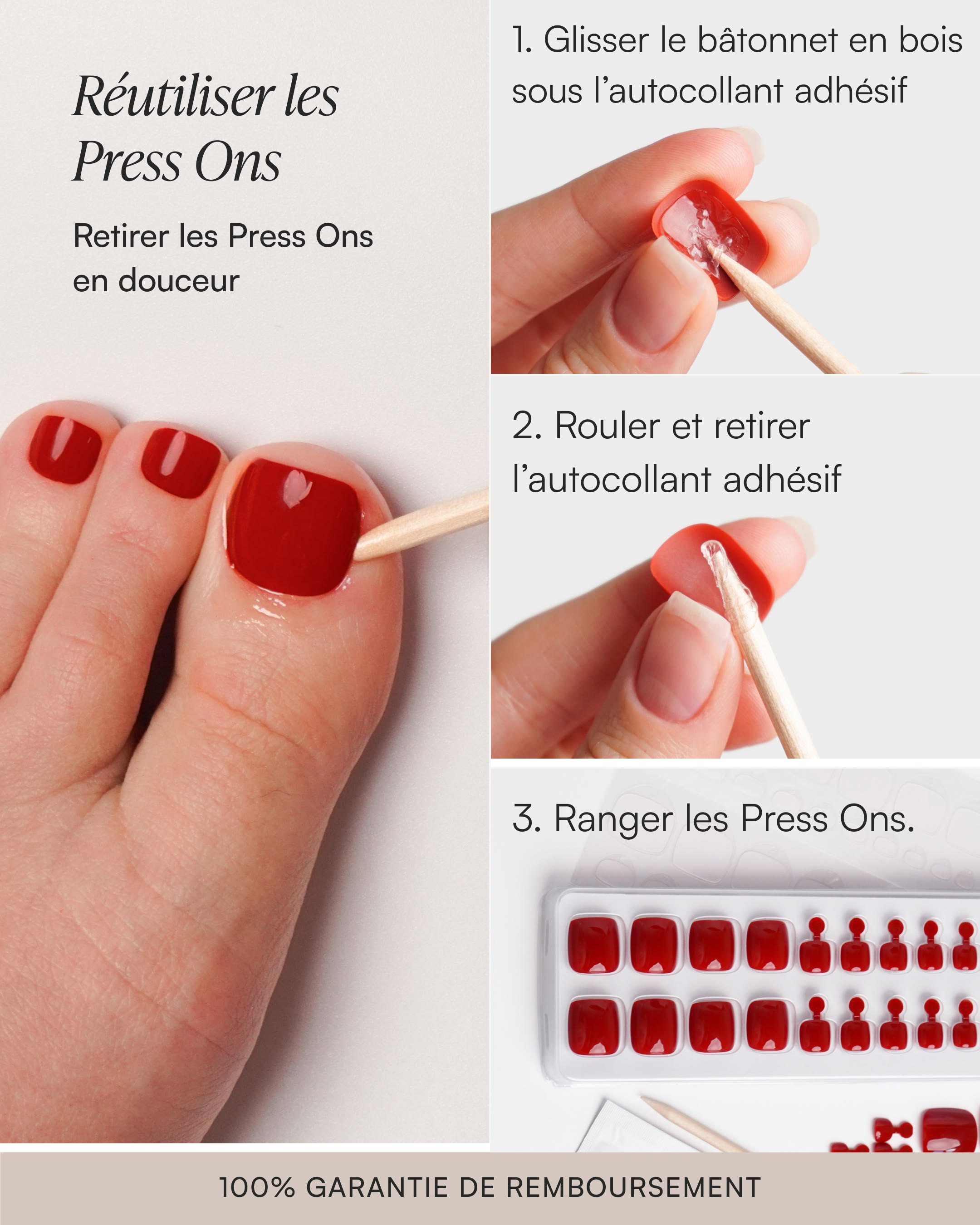 Kit de démarrage Été – Pediküre Press Ons en gel souple