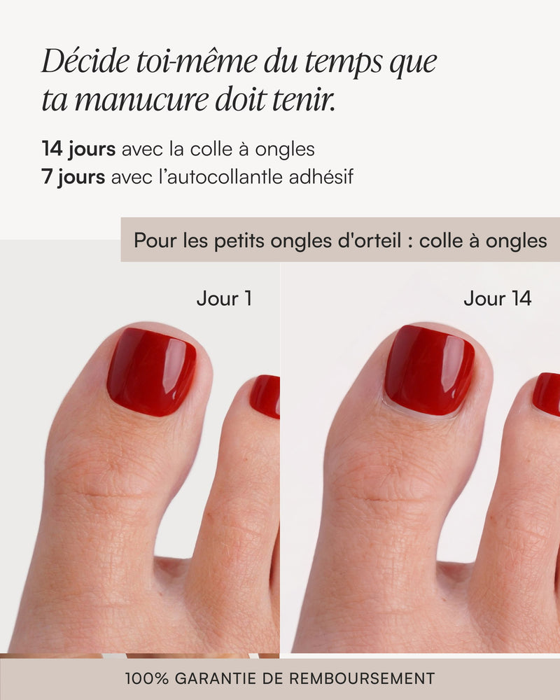 Ballerina Courte Arrondie Mani & Pedi Kit Press On en Gel Souple
