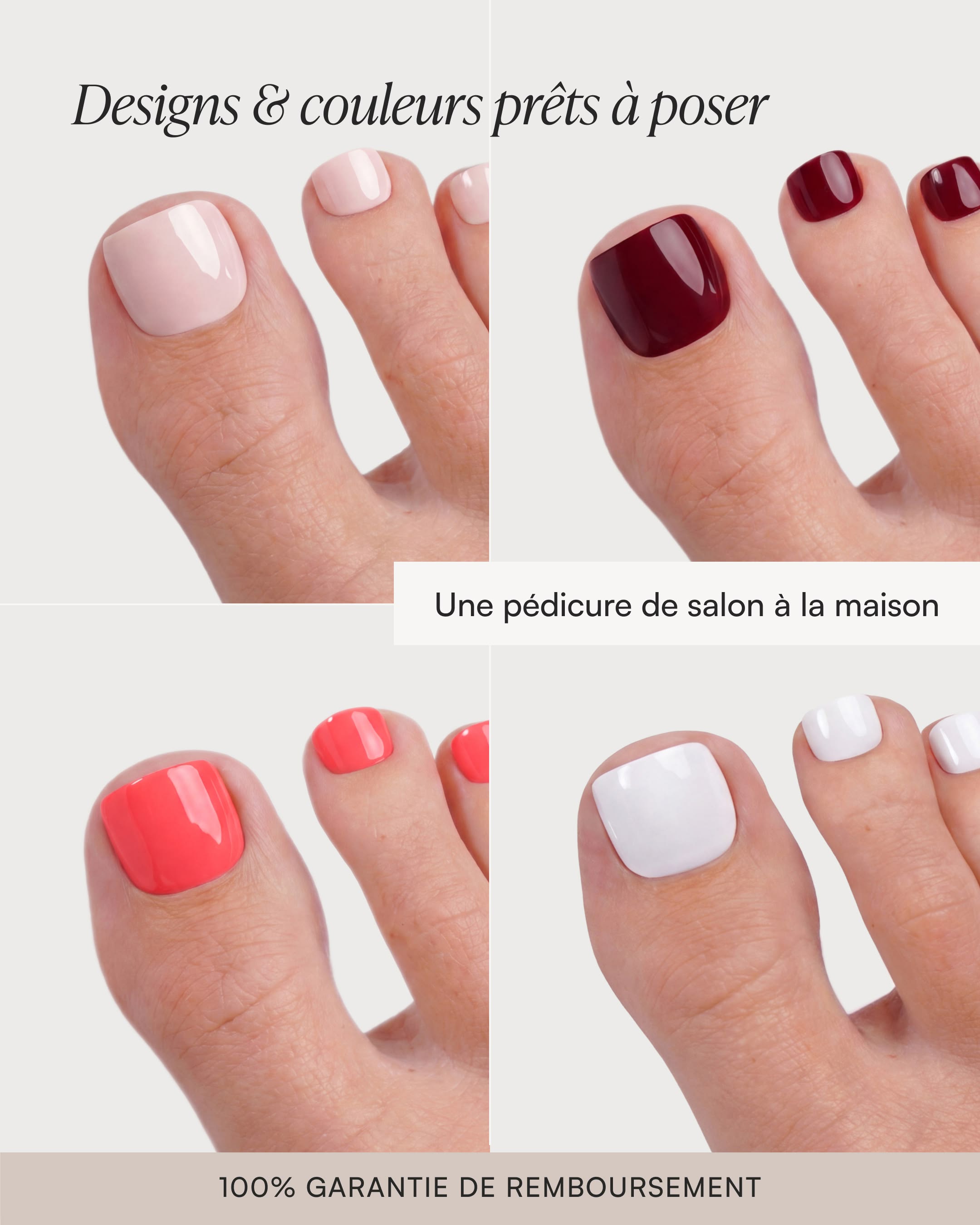 Kit de démarrage Été – Pediküre Press Ons en gel souple