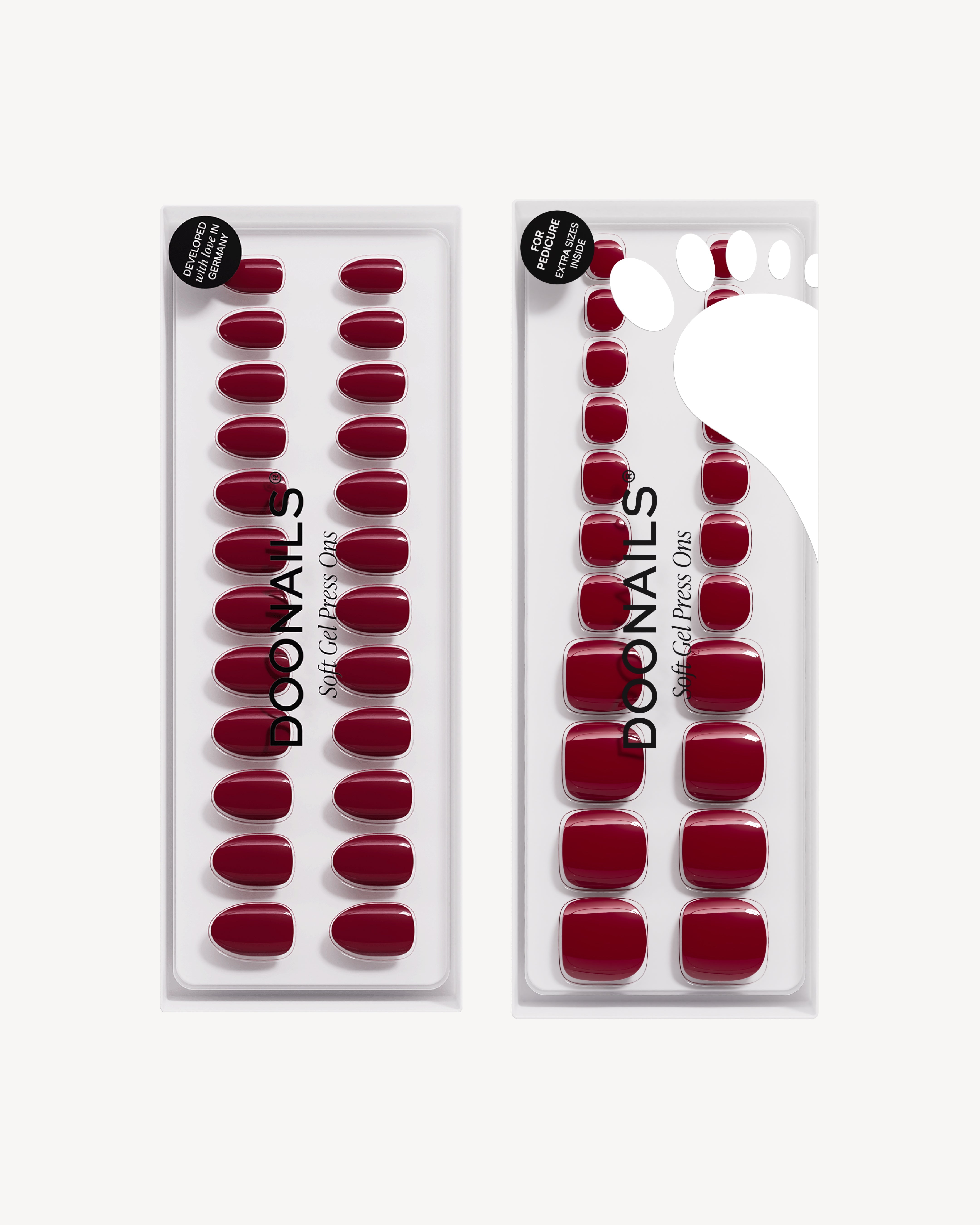 Love Paris Courte Arrondie Mani & Pedi Kit Press On en Gel Souple