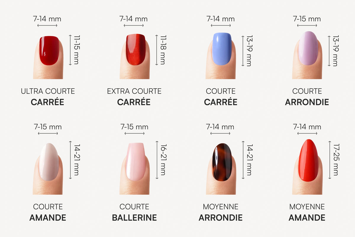 Almond press ons comparés à un vrai doigt