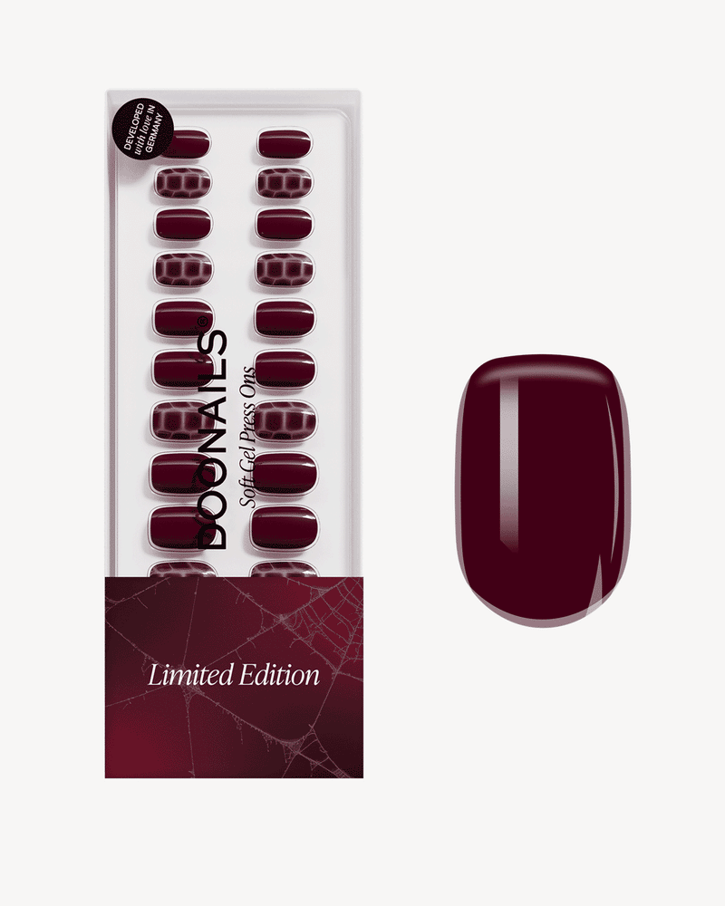 Édition Limitée Venomous Plum Courte Carré Press On en Gel Souple