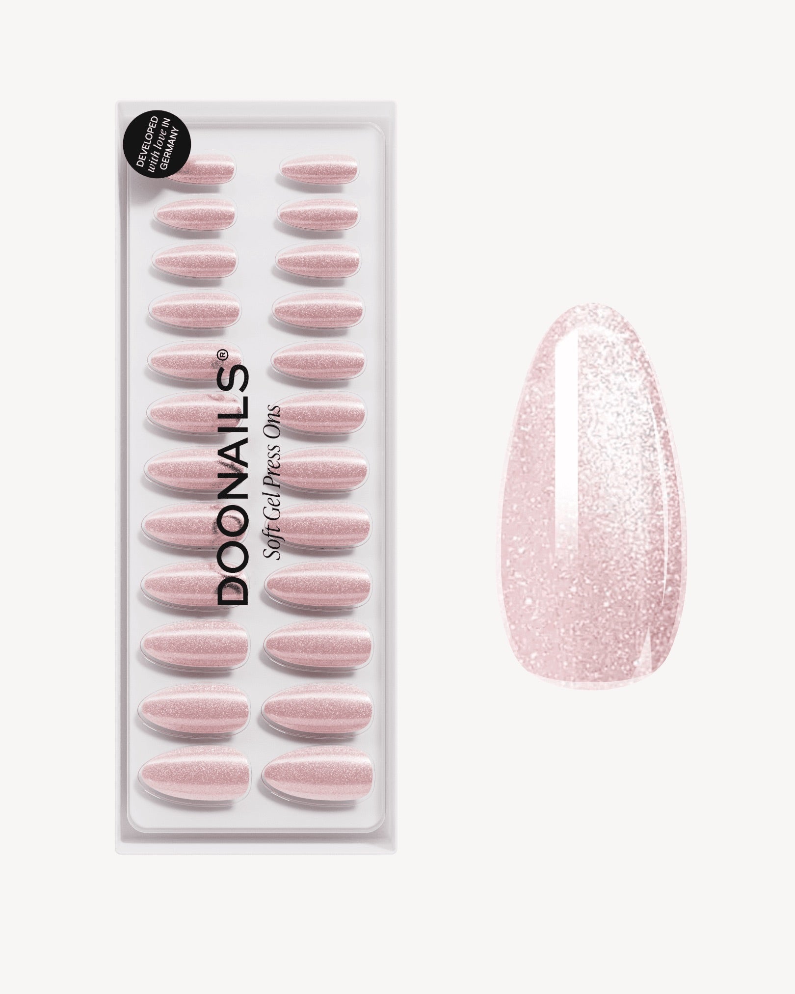 Rose Cat Eye Moyenne Amande Press Ons en Gel Souple