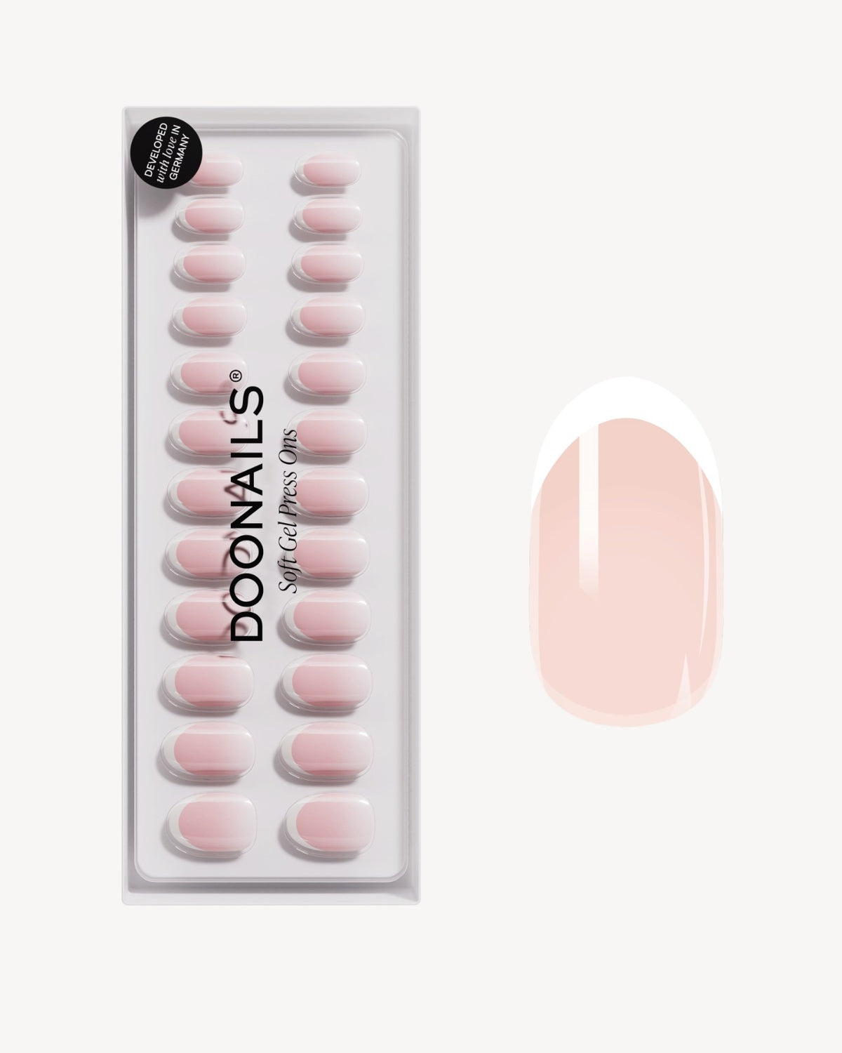 Classic French Moyenne Arrondie Press Ons en Gel Souple