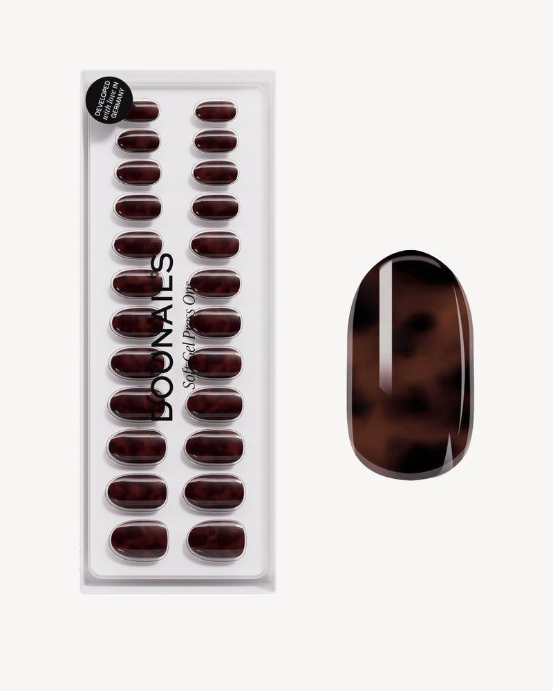 Press Ons en gel souple Mosaic Amber Moyenne Arrondie - Doonails France