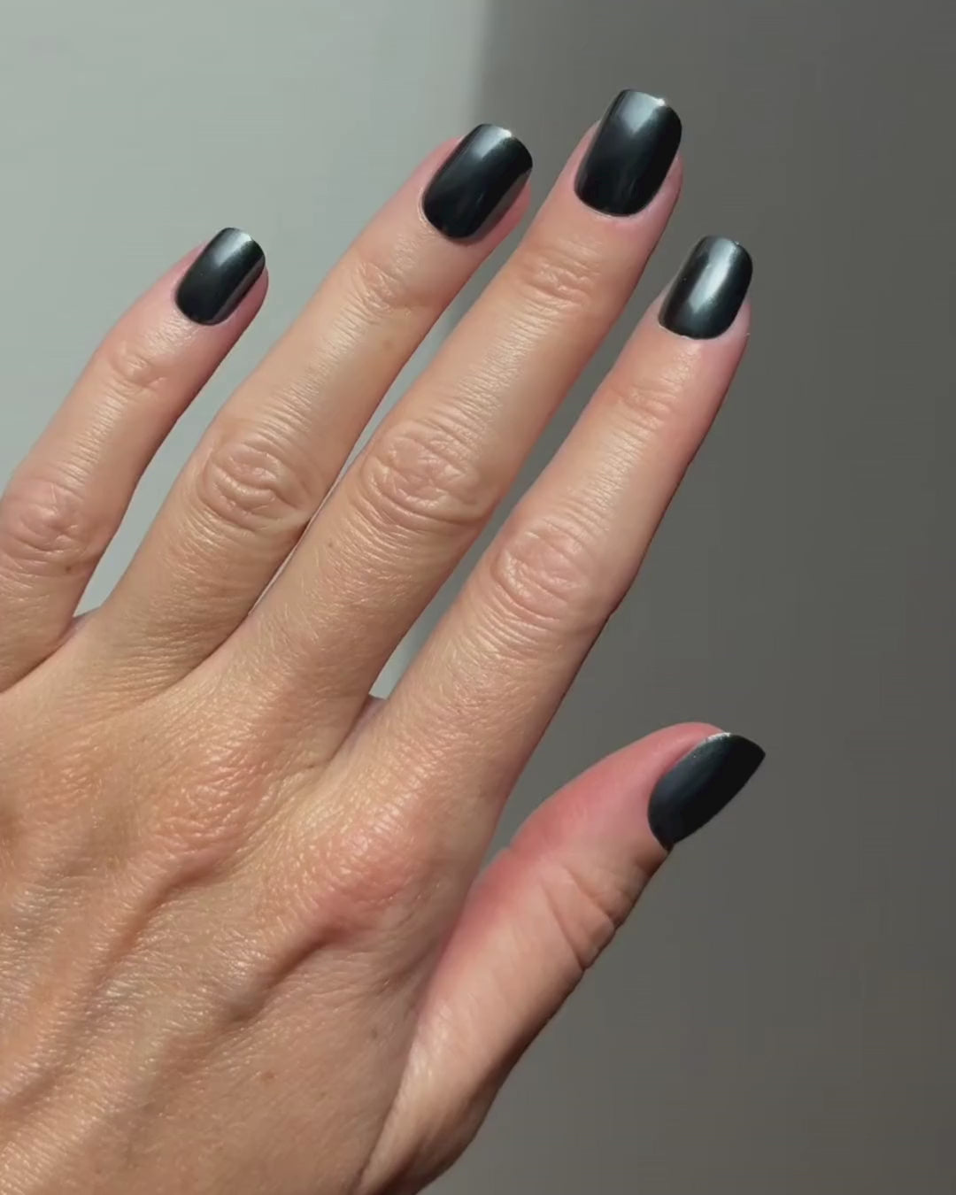 Black Pearl Extra Courte Carré Press On en Gel Souple
