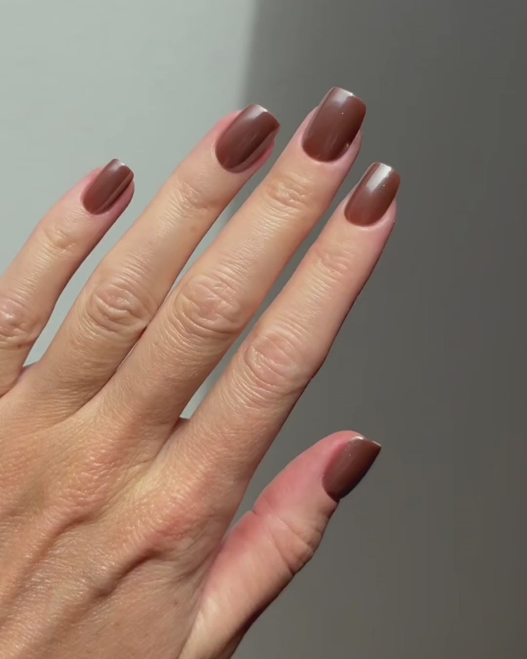 Glazed Chocolate Courte Carré Press On en Gel Souple