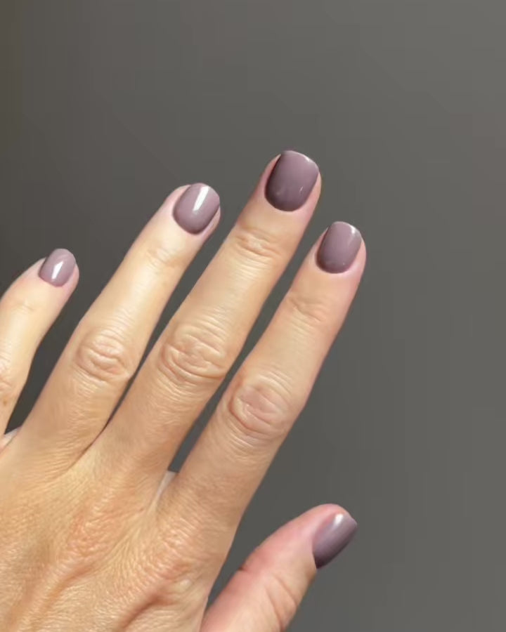 Silent Night Mauve Ultra Courte Carré Press On en Gel Souple