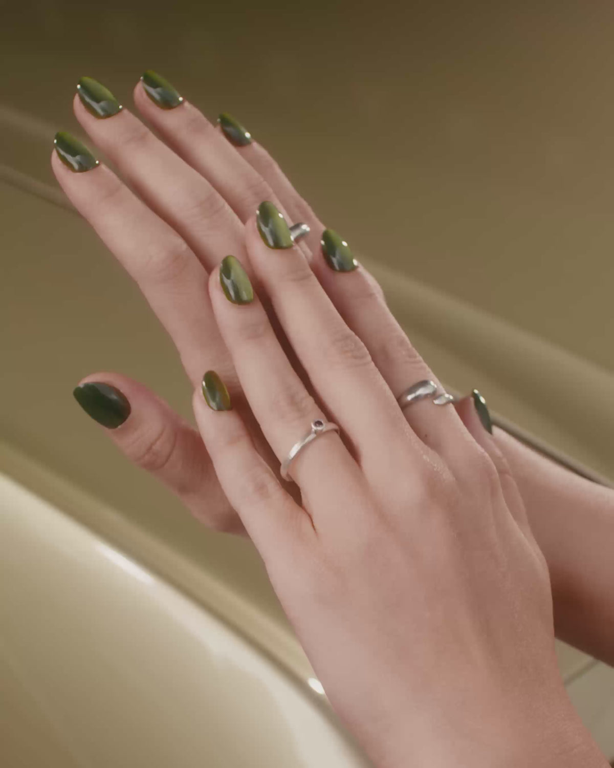 Olive You Courte Arrondie Press On en Gel Souple