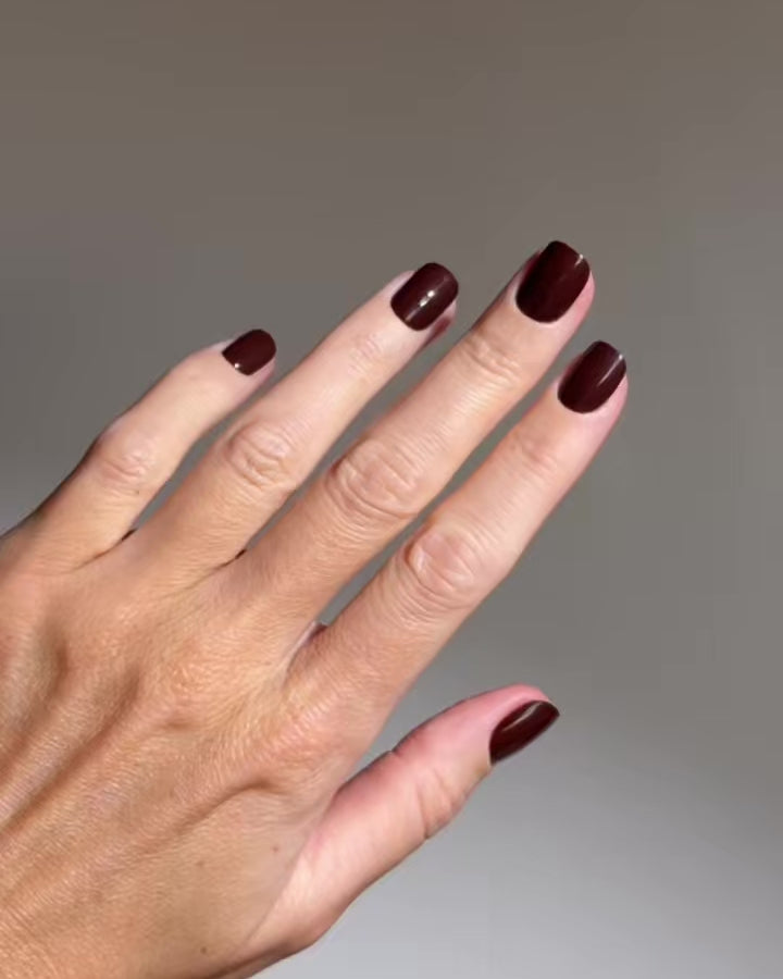 Cafe Noir Extra Courte Carré Press On en Gel Souple