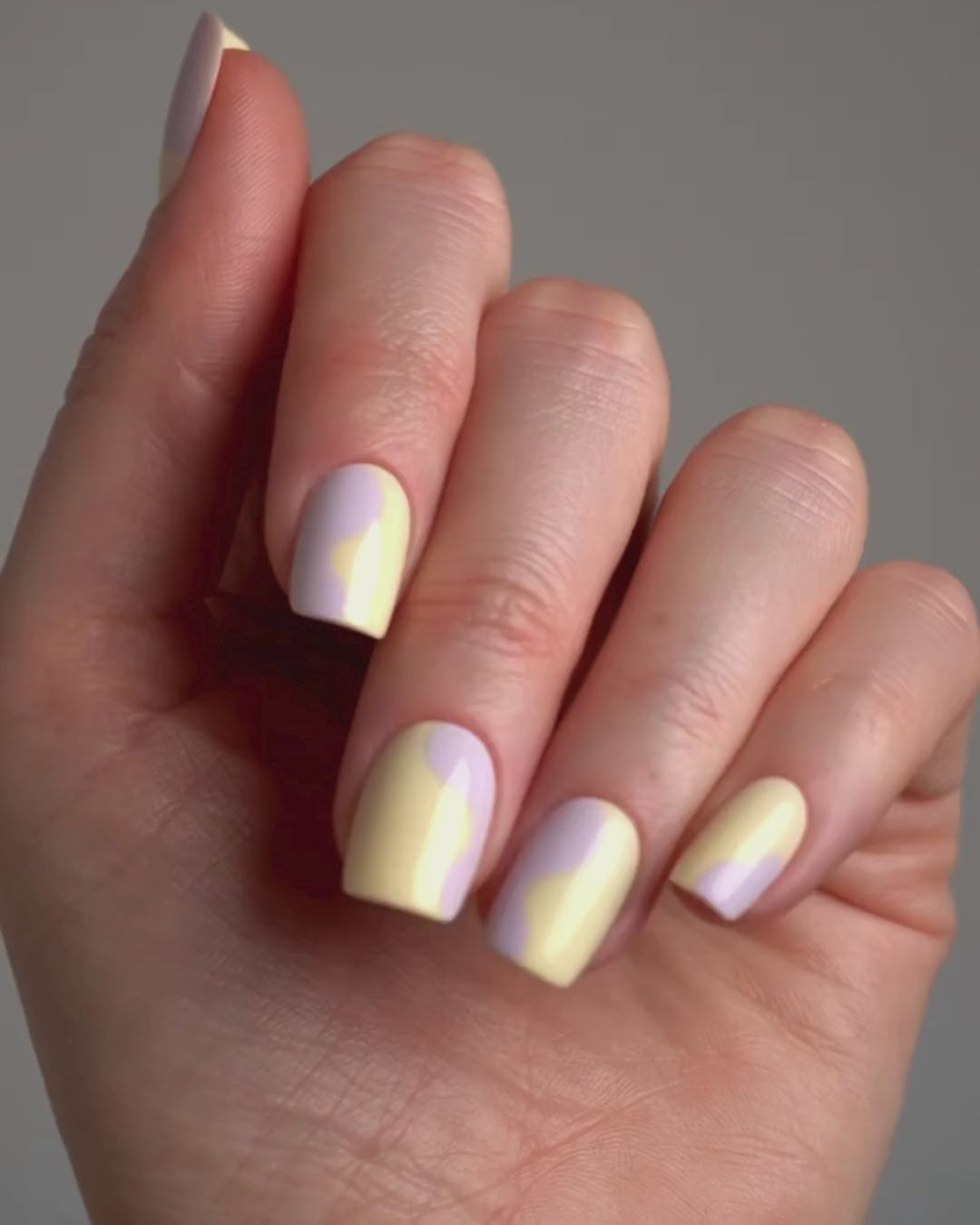Édition Limitée Pastel Pop Courte Carré Press On en Gel Souple
