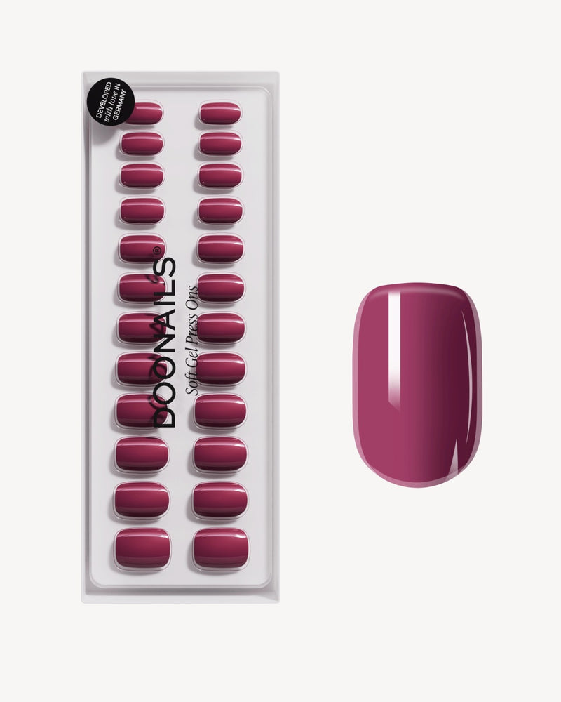 Press Ons en gel souple Bubblegum Courte Carré - Doonails France
