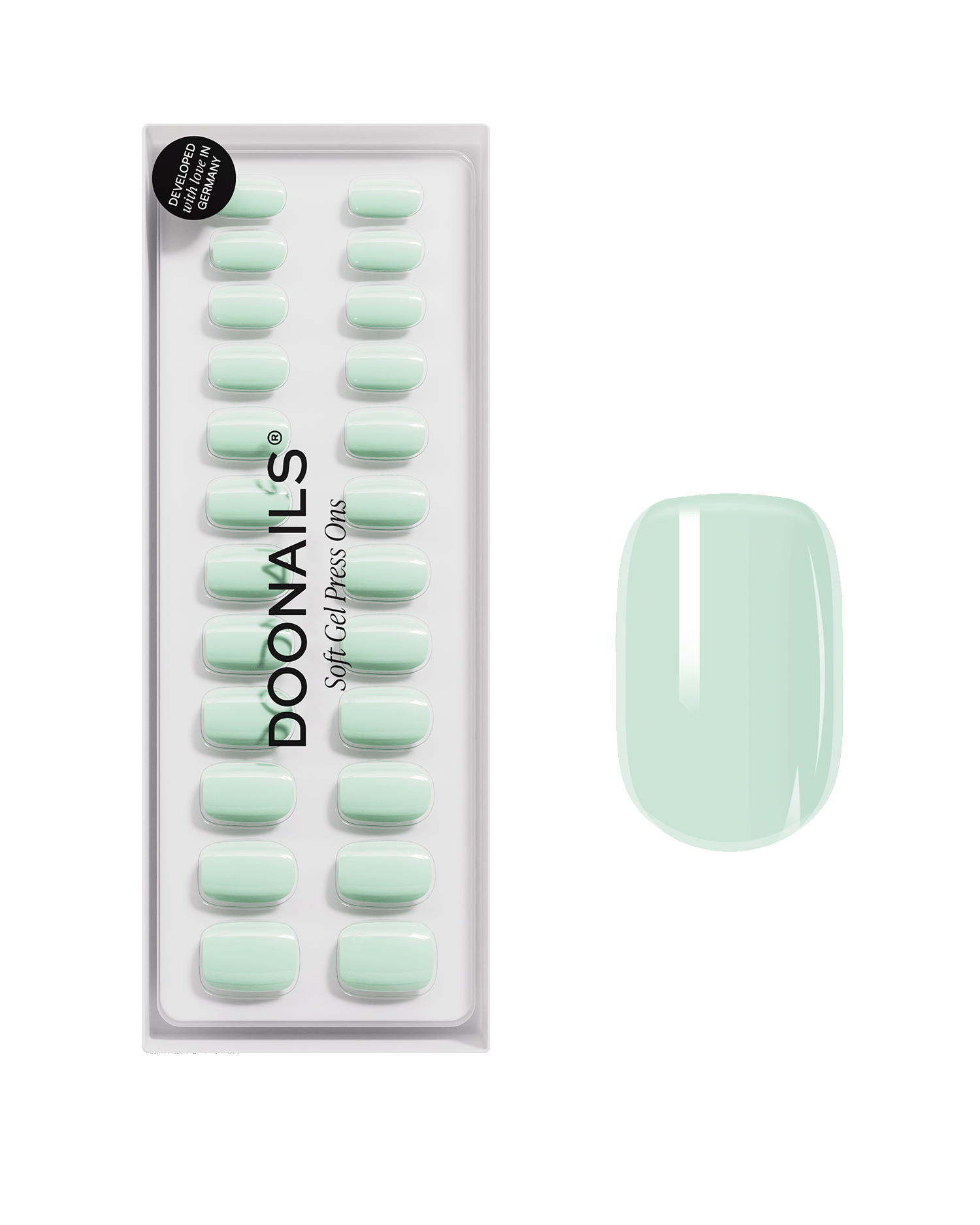 Press Ons en gel souple Cute Cucumber Carrée Courte