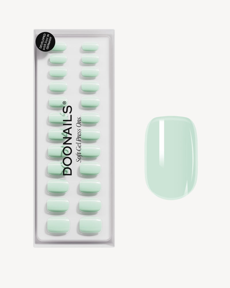 Press Ons en gel souple Cute Cucumber Courte Carré - Doonails France