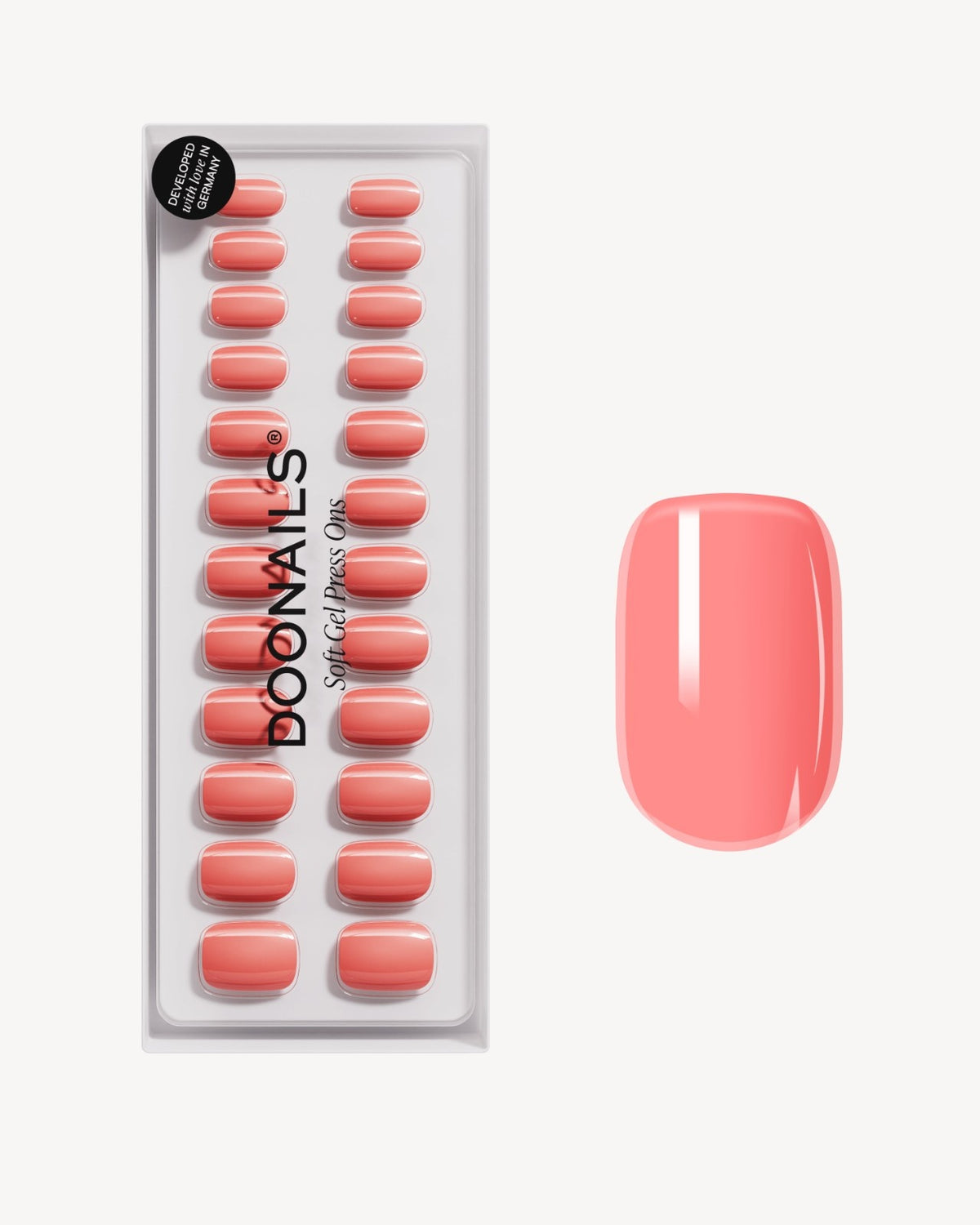 Peach Please Courte Carré Press On en Gel Souple