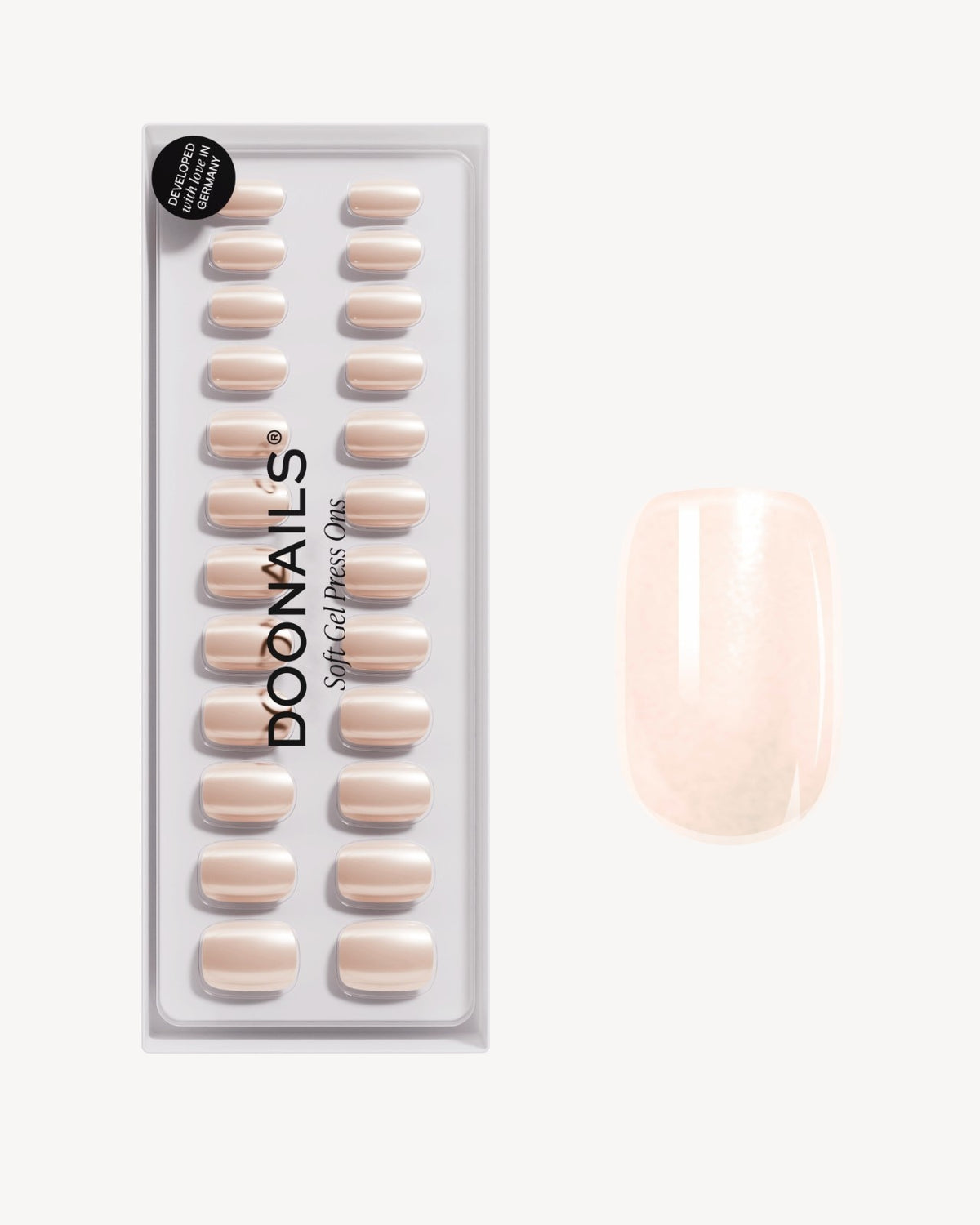 Prosecco Courte Carré Press On en Gel Souple