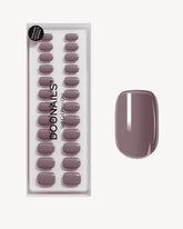 Silent Night Mauve Courte Carré Press On en Gel SoupleDoonails