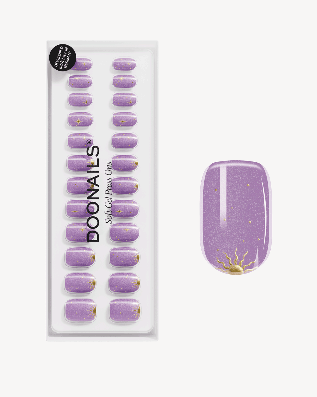 Violet Visions Courte Carré Press On en Gel Souple