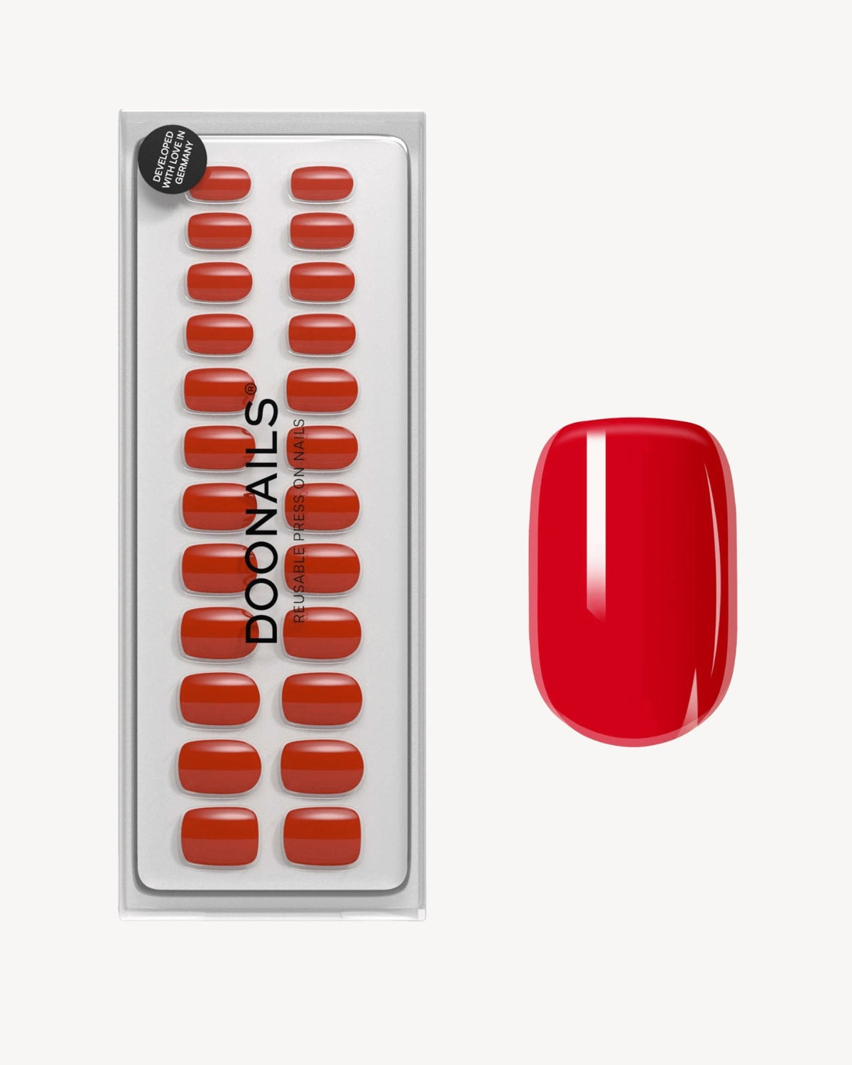 Rose Red Courte Carré Press On en Gel Souple
